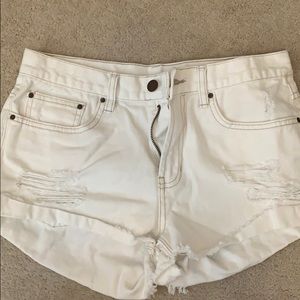 Billabong Distressed Roll Hem Short Jean Shorts